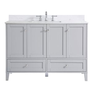 Elegant Decor Sommerville 48&quot MDF Single Bathroom Vanity with Backsplash in Gray