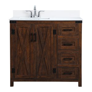 Elegant Decor Dean 36&quot MDF Single Bathroom Vanity with Backsplash in Espresso