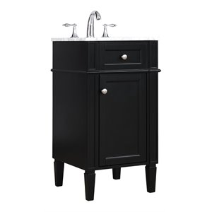 Elegant Decor Park Avenue 18&quot Solid Wood & Metal Single Bathroom Vanity in Black