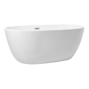 Elegant Decor Allegra 59&quot Iron and Nylon Soaking Roll Top Bathtub in White
