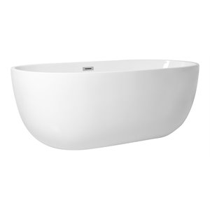 Elegant Decor Allegra 67&quot Iron and Nylon Soaking Roll Top Bathtub in White