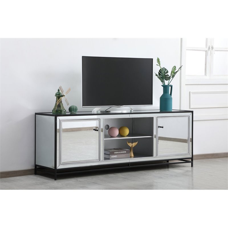 Elegant Decor James Mirrored TV Stand for TVs up to 65