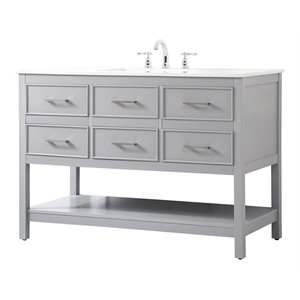 Elegant Decor Sinclaire 48&quot Aluminum Alloy & MDF Single Bathroom Vanity in Gray