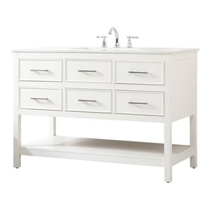 Elegant Decor Sinclaire 48&quot Aluminum Alloy & MDF Single Bathroom Vanity in White