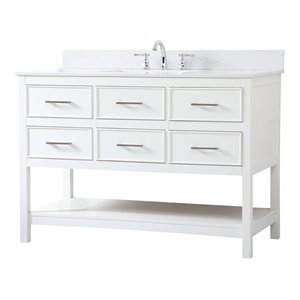 Elegant Decor Sinclaire 48&quot MDF Single Bathroom Vanity with Backsplash in White