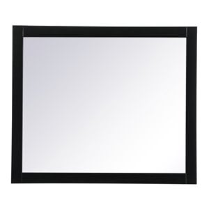 Elegant Decor Aqua 42x36&quot MDF Wood and Metal Vanity Mirror in Black