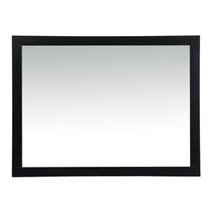 Elegant Decor Aqua 48x36&quot MDF Wood and Metal Vanity Mirror in Black