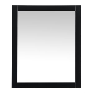 Elegant Decor Aqua 30x36&quot MDF Wood and Metal Vanity Mirror in Black