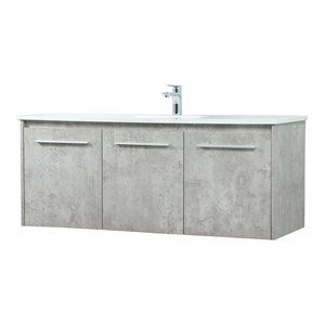 Elegant Decor Penn 48&quot Aluminum Alloy MDF Single Bathroom Vanity in Gray