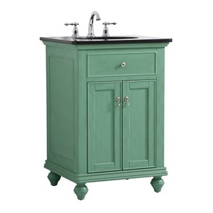 Elegant Decor Otto 24&quot Contemporary Solid Wood Single Bathroom Vanity in Mint