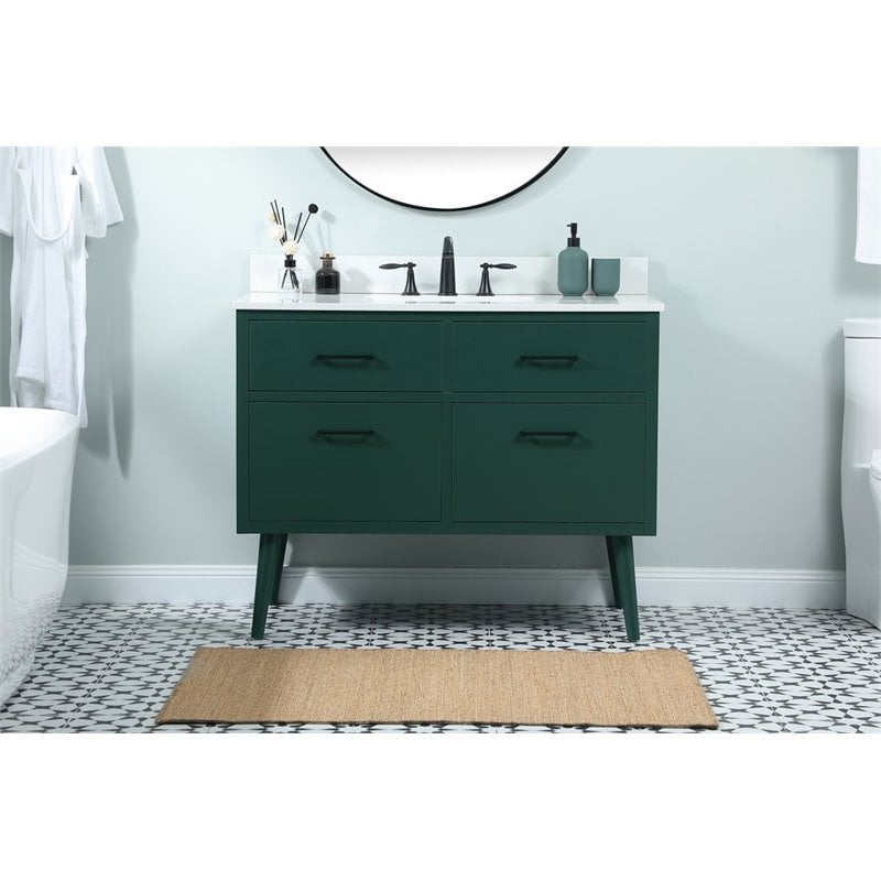 elegant decor boise 42&quot modern mdf bathroom vanity with backsplash in green