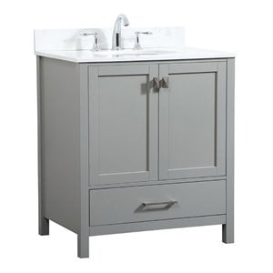 Elegant Decor Irene 30&quot MDF Single Bathroom Vanity with Backsplash in Gray