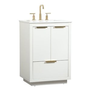 Elegant Decor Blake 24&quot Aluminum Alloy MDF Single Bathroom Vanity in White