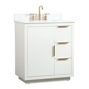 Elegant Decor Blake 30&quot MDF Single Bathroom Vanity with Backsplash in White