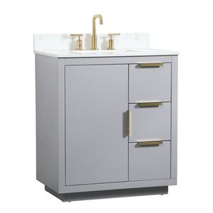 Elegant Decor Blake 30&quot MDF Single Bathroom Vanity with Backsplash in Gray