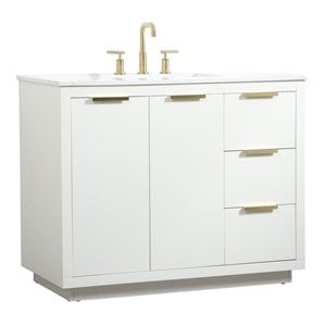 Elegant Decor Blake 42&quot Aluminum Alloy MDF Single Bathroom Vanity in White