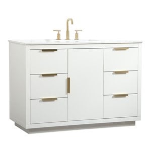 Elegant Decor Blake 48&quot Aluminum Alloy MDF Single Bathroom Vanity in White