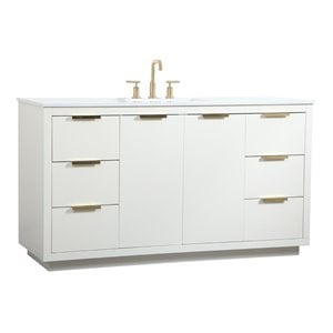 Elegant Decor Blake 60&quot Aluminum Alloy MDF Single Bathroom Vanity in White