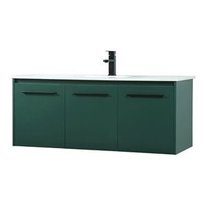 Elegant Decor Penn 48&quot Aluminum Alloy MDF Single Bathroom Vanity in Green