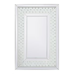 Elegant Decor Sparkle 20x30&quot Contemporary Iron MDF Crystal Mirror in Clear