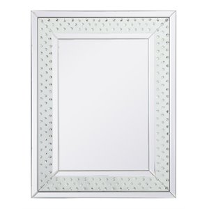 Elegant Decor Sparkle 28x36&quot Contemporary Iron MDF Crystal Mirror in Clear