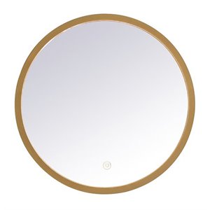 Elegant Decor Pier 18&quot LED Mirror with Adjustable Color Temperature in Brass