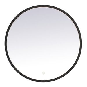 Elegant Decor Pier 24&quot LED Mirror with Adjustable Color Temperature in Black