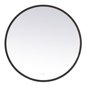 Elegant Decor Pier 28&quot LED Mirror with Adjustable Color Temperature in Black