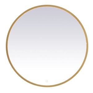 Elegant Decor Pier 32&quot LED Mirror with Adjustable Color Temperature in Brass