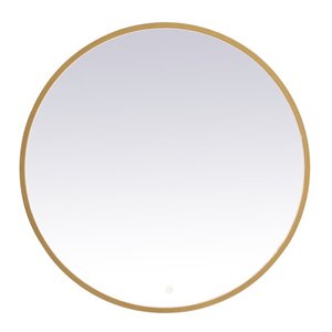 Elegant Decor Pier 36&quot LED Mirror with Adjustable Color Temperature in Brass