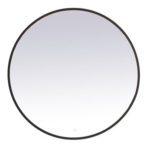 Elegant Decor Pier 39&quot LED Mirror with Adjustable Color Temperature in Black