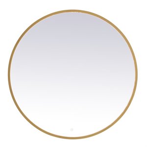 Elegant Decor Pier 39&quot LED Mirror with Adjustable Color Temperature in Brass