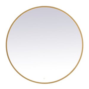 Elegant Decor Pier 42&quot LED Mirror with Adjustable Color Temperature in Brass
