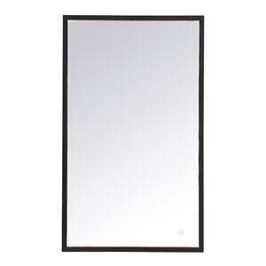 Elegant Decor Pier 45&quot LED Mirror with Adjustable Color Temperature in Black