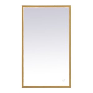 Elegant Decor Pier 45&quot LED Mirror with Adjustable Color Temperature in Brass