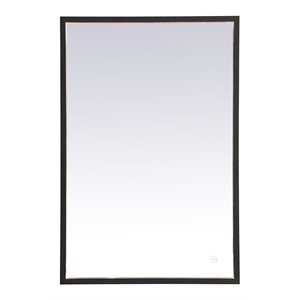 Elegant Decor Pier 18X30&quot LED Mirror with Adjustable Color Temperature in Black