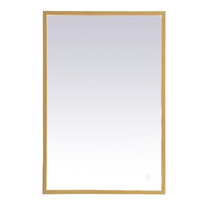 Elegant Decor Pier 18X30&quot LED Mirror with Adjustable Color Temperature in Brass