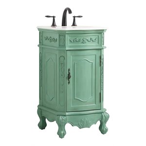 Elegant Decor Danville 19&quot Solid Wood Single Bathroom Vanity in Vintage Mint