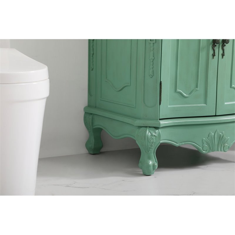 elegant decor danville 27&quot solid wood single bathroom vanity - vintage mint
