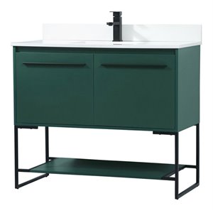 Elegant Decor Sloane 40&quot MDF Single Bathroom Vanity with Backsplash in Green
