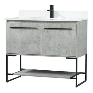 Elegant Decor Sloane 40&quot MDF Single Bathroom Vanity with Backsplash in Gray