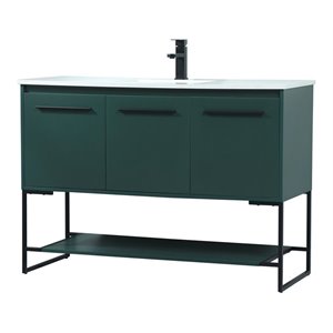 Elegant Decor Sloane 48&quot MDF and Steel Single Bathroom Vanity in Green