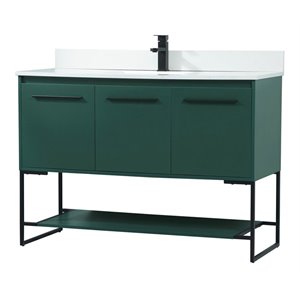 Elegant Decor Sloane 48&quot MDF Single Bathroom Vanity with Backsplash in Green