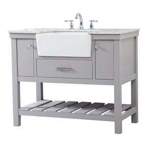 Elegant Decor Clement 42&quot Aluminum MDF Single Bathroom Vanity in Gray