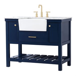 Elegant Decor Clement 42&quot Aluminum MDF Single Bathroom Vanity in Blue