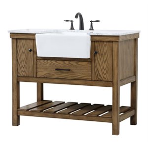 Elegant Decor Clement 42&quot Aluminum MDF Single Bathroom Vanity in Driftwood