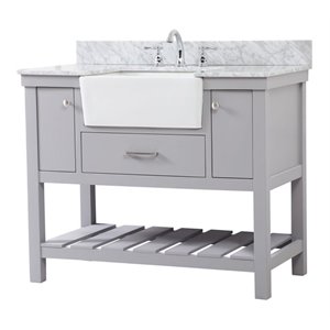 Elegant Decor Clement 42&quot MDF Single Bathroom Vanity with Backsplash in Gray