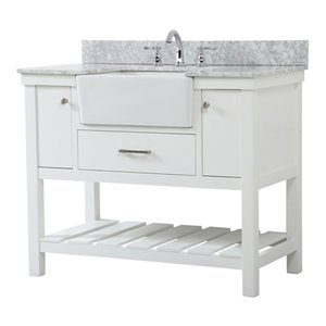 Elegant Decor Clement 42&quot MDF Single Bathroom Vanity with Backsplash in White