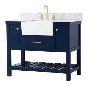 Elegant Decor Clement 42&quot MDF Single Bathroom Vanity with Backsplash in Blue