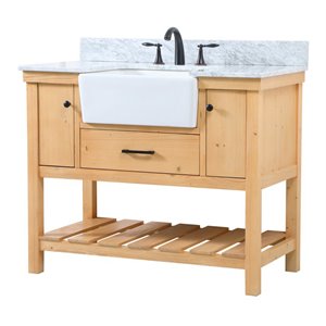 Elegant Decor Clement 42&quot Single Bathroom Vanity with Backsplash in Natural Wood